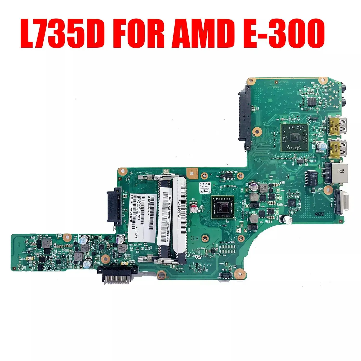 For Toshiba L730D L735D laptop Motherboard with EME300 CPU AMD E-300 6050A2471301 V000245130 notebook pc mainboard Not GP
For Toshiba L730D L735D laptop Motherboard with EME300 CPU AMD E-300 6050A2471301 V000245130 notebook pc mainboard Not GP