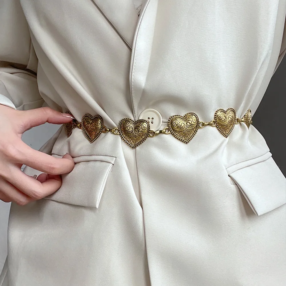 Silver Chain Belt Vintage Heart Gold Thin Waistband Metal Punk Goth Belts Women
Silver Chain Belt Vintage Heart Gold Thin Waistband Metal Punk Goth Belts Women