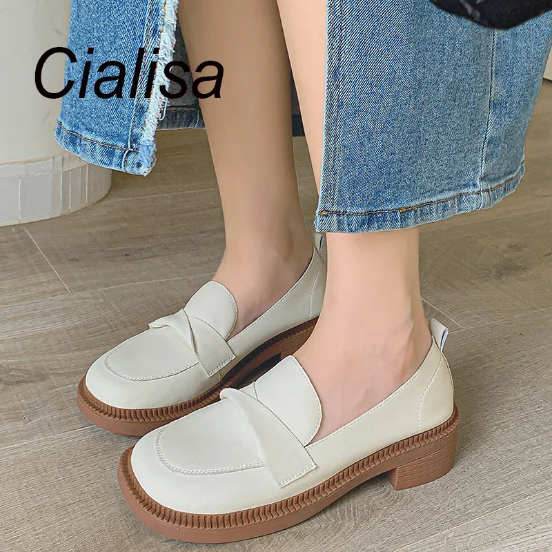 Cialisa Loafers Autumn New Shoes For Women Genuine Leather Khaki Round Toe Casual Slip-On Handmade 4cm Mid Heels Ladies Footwear
Cialisa Loafers Autumn New Shoes For Women Genuine Leather Khaki Round Toe Casual Slip-On Handmade 4cm Mid Heels Ladies Footwear