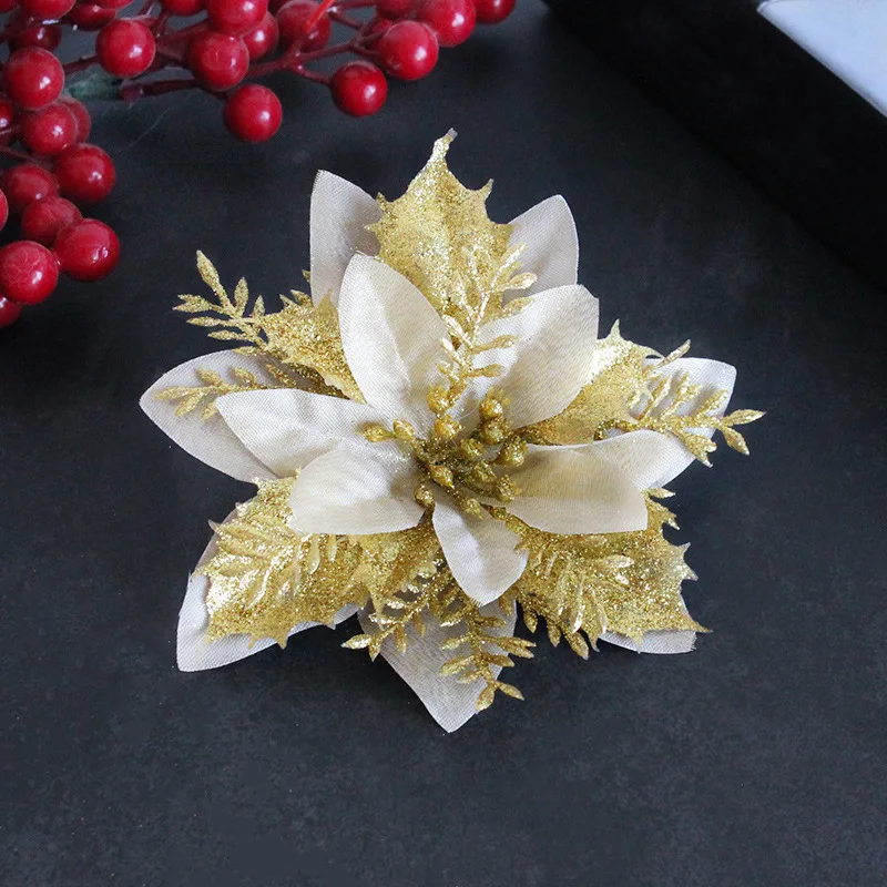 Artificial Flowers Silver Accessories Mini Flowers Xmas Glitter Poinsettia Flowers Christmas Flower
Artificial Flowers Silver Accessories Mini Flowers Xmas Glitter Poinsettia Flowers Christmas Flower