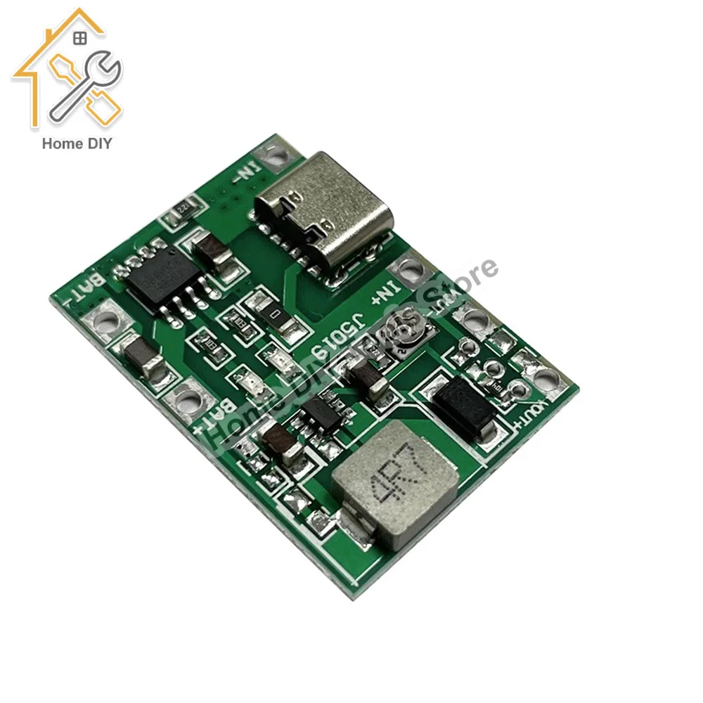 

DC4.5-8V to 4.3V-27V Adjustable Step Up Boost 18650 Lithium Battery Charging Discharge Integrated Module Type-C interface