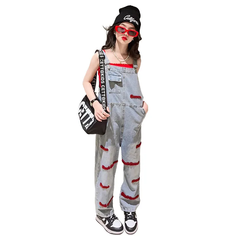 Kids Embroidery Letter Design Overall Korean Children's Jumpsuit With Straps Big Kids Fashion Style Bib Pants Trendy Girls Jeans
Kids Embroidery Letter Design Overall Korean Children's Jumpsuit With Straps Big Kids Fashion Style Bib Pants Trendy Girls Jeans