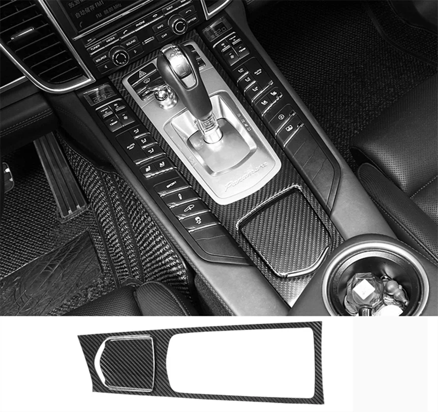 

Real Dry Carbon Fibre Car Middle Console Gear Shift Panel Trim Cover For Porsche Panamera 970 2010-2016