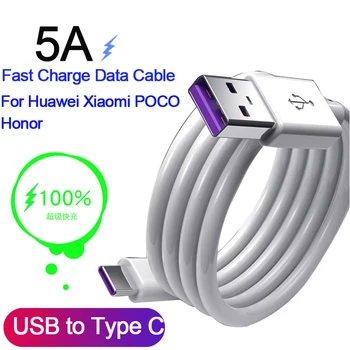 5A USB Type C Cable Fast Charging Data Cord for Samsung Galaxy S23 Xiaomi 12S Redmi Huawei Phone Power Bank Charger Usb Cable