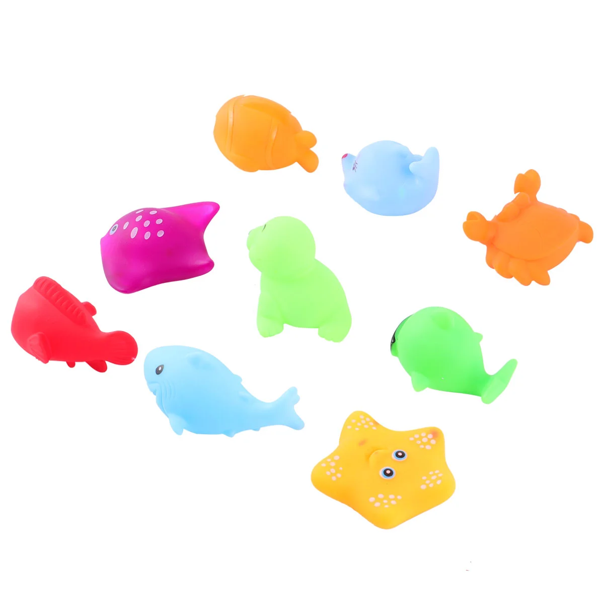 

9pcs Bath Toys Bathtub Toys Squeeze Sound Toys Shape Water Toys for Toddlers and Kids Assorted Color