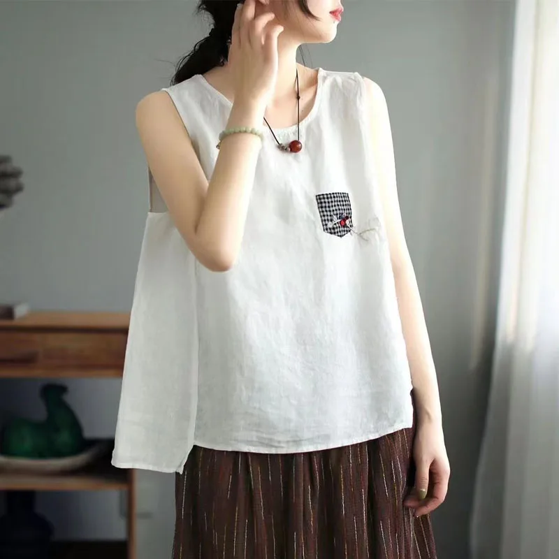2024 Refreshing Summer Cotton and Linen Loose Vest Printing Lady Casual All-match Sleeveless Patchwork Multicolor Underlay Tops
2024 Refreshing Summer Cotton and Linen Loose Vest Printing Lady Casual All-match Sleeveless Patchwork Multicolor Underlay Tops