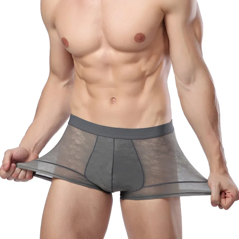 Mid-waist Solid Color Young Men's Ice Silk Breathable Hollow Ultra-thin Sexy Boxer Briefs Men Boxershorts Men
Mid-waist Solid Color Young Men's Ice Silk Breathable Hollow Ultra-thin Sexy Boxer Briefs Men Boxershorts Men