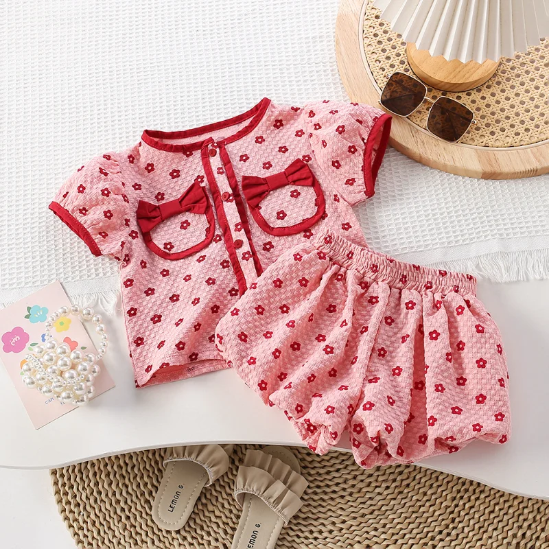 Adorable Toddler Girls' Two-Piece Set: Short-Sleeve Cardigan and Bloomers Girls Clothes 2 To 8 Year Suit for Girls
Adorable Toddler Girls' Two-Piece Set: Short-Sleeve Cardigan and Bloomers Girls Clothes 2 To 8 Year Suit for Girls