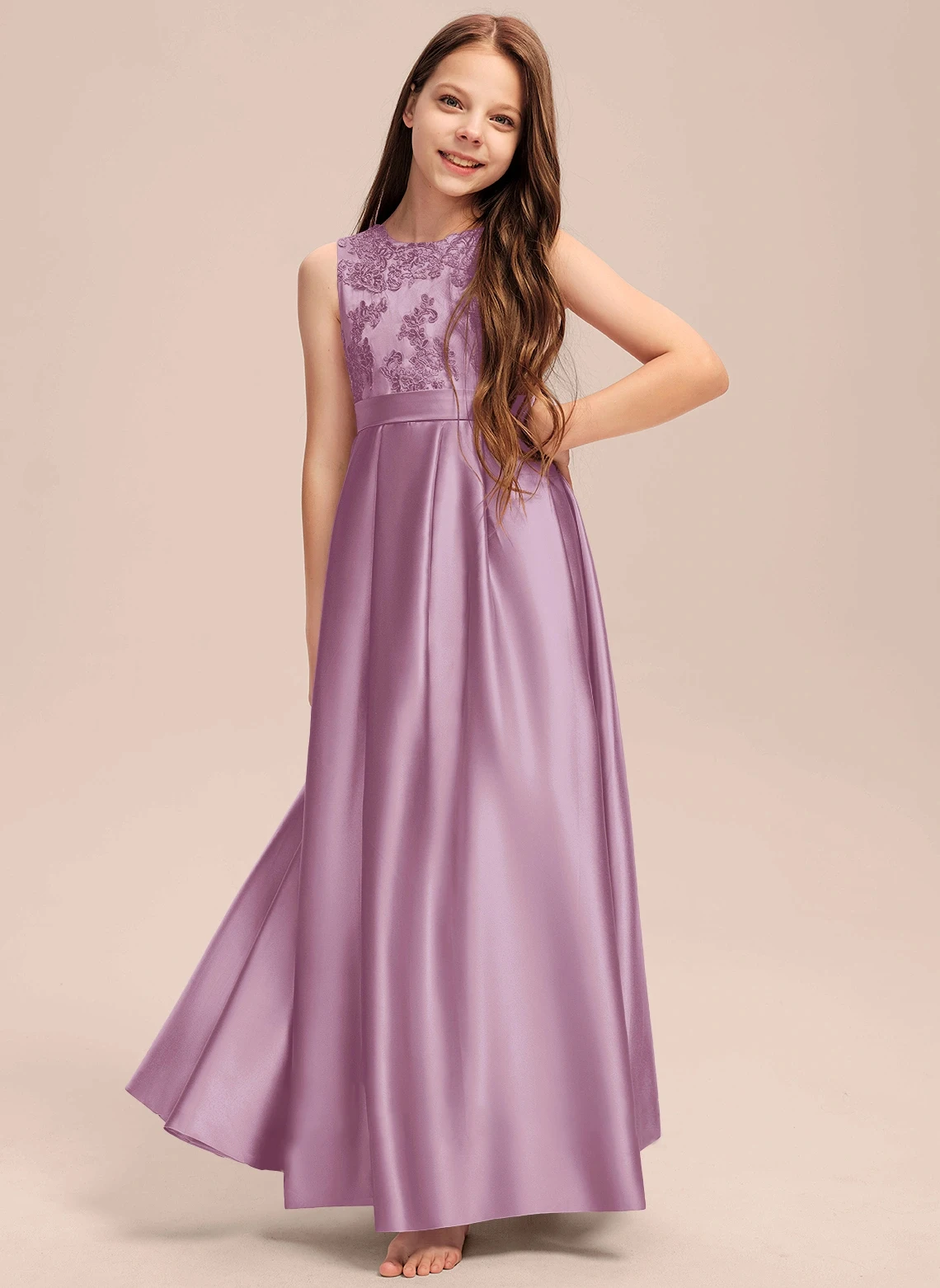

Бальное платье/платье принцессы длиной до пола, кружевное атласное платье для подружки невесты с плиссированным цветочным принтом, платье для девочки