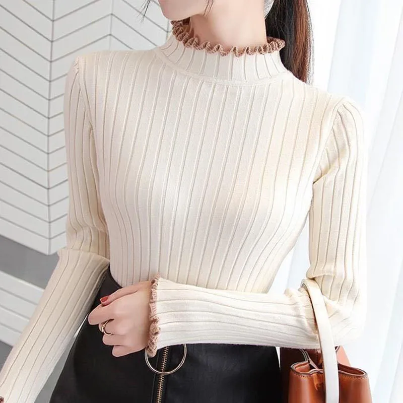 Half High Collar Knitted Tops Female 2023 Autumn Winter For Women Clothes Long Sleeve Slim Sweater Warm Pullover Sweaters Mujer
Half High Collar Knitted Tops Female 2023 Autumn Winter For Women Clothes Long Sleeve Slim Sweater Warm Pullover Sweaters Mujer