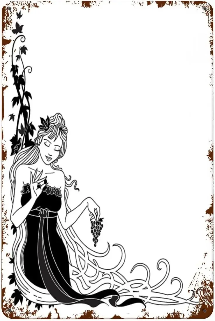 

Жестяной ретро-знак в металлическом стиле, Женский винтажный жестяной знак в виде винограда, угля, серого, белого цвета для домашнего декора кофейных стен