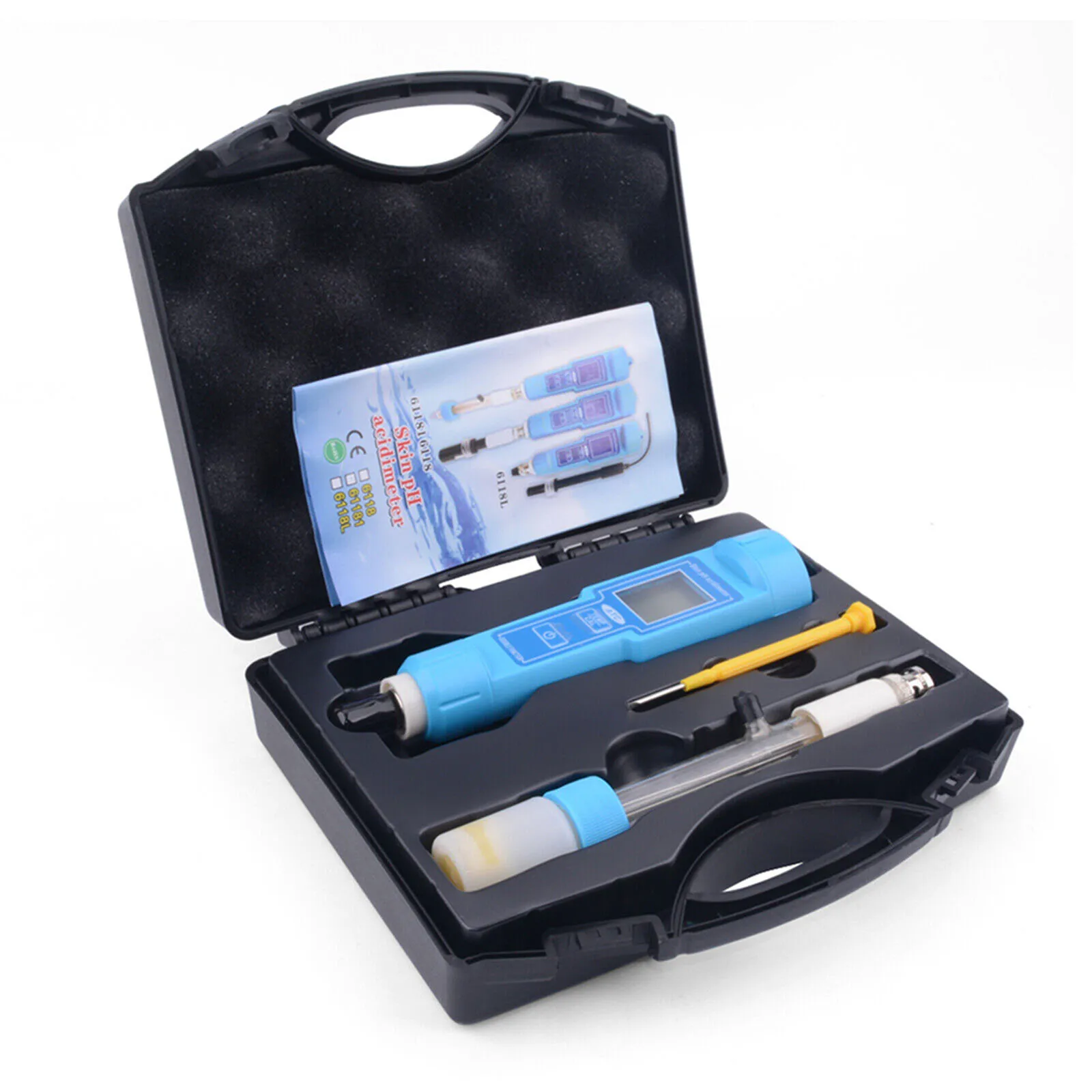PH Meter Thermometer Pen For Food Soil Fruits Meat Lab Acidity PH-61181 Automatic Calibration PH Tester Acidity Soil Detector
PH Meter Thermometer Pen For Food Soil Fruits Meat Lab Acidity PH-61181 Automatic Calibration PH Tester Acidity Soil Detector