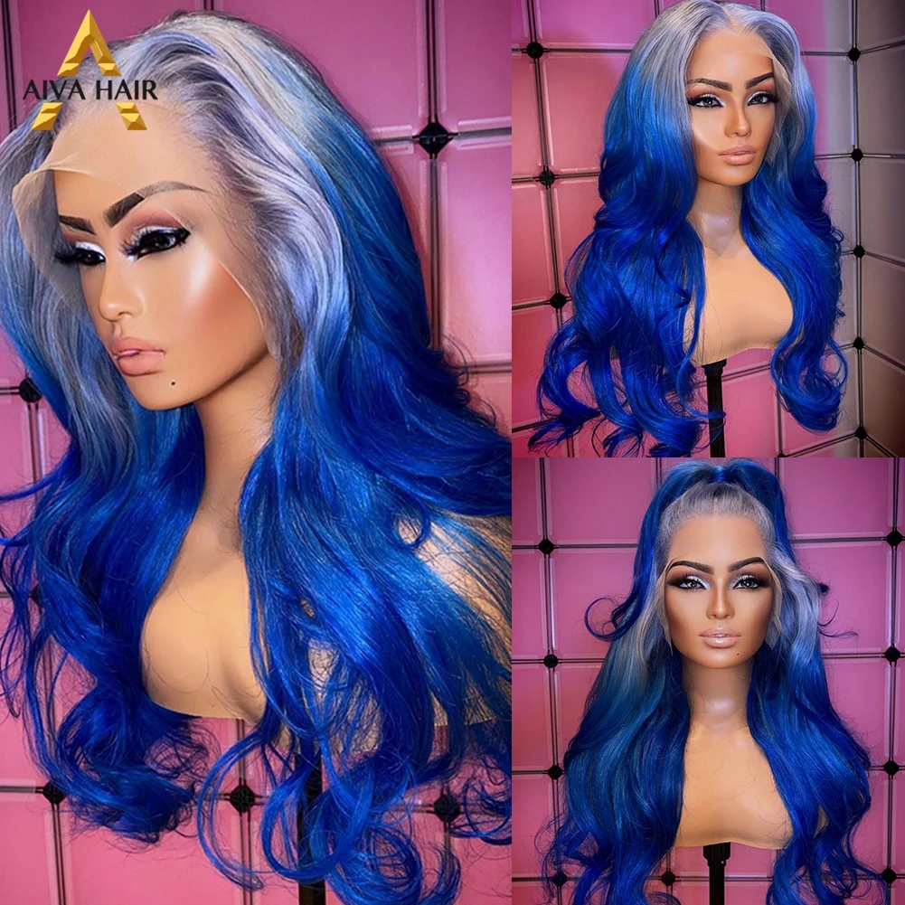 Body Wave 30Inch Synthetic Ombre Grey Blue Color Wig Pre Plucked 13X4 Lace Front Transparent Drag Queen Wigs For Black Women
Body Wave 30Inch Synthetic Ombre Grey Blue Color Wig Pre Plucked 13X4 Lace Front Transparent Drag Queen Wigs For Black Women