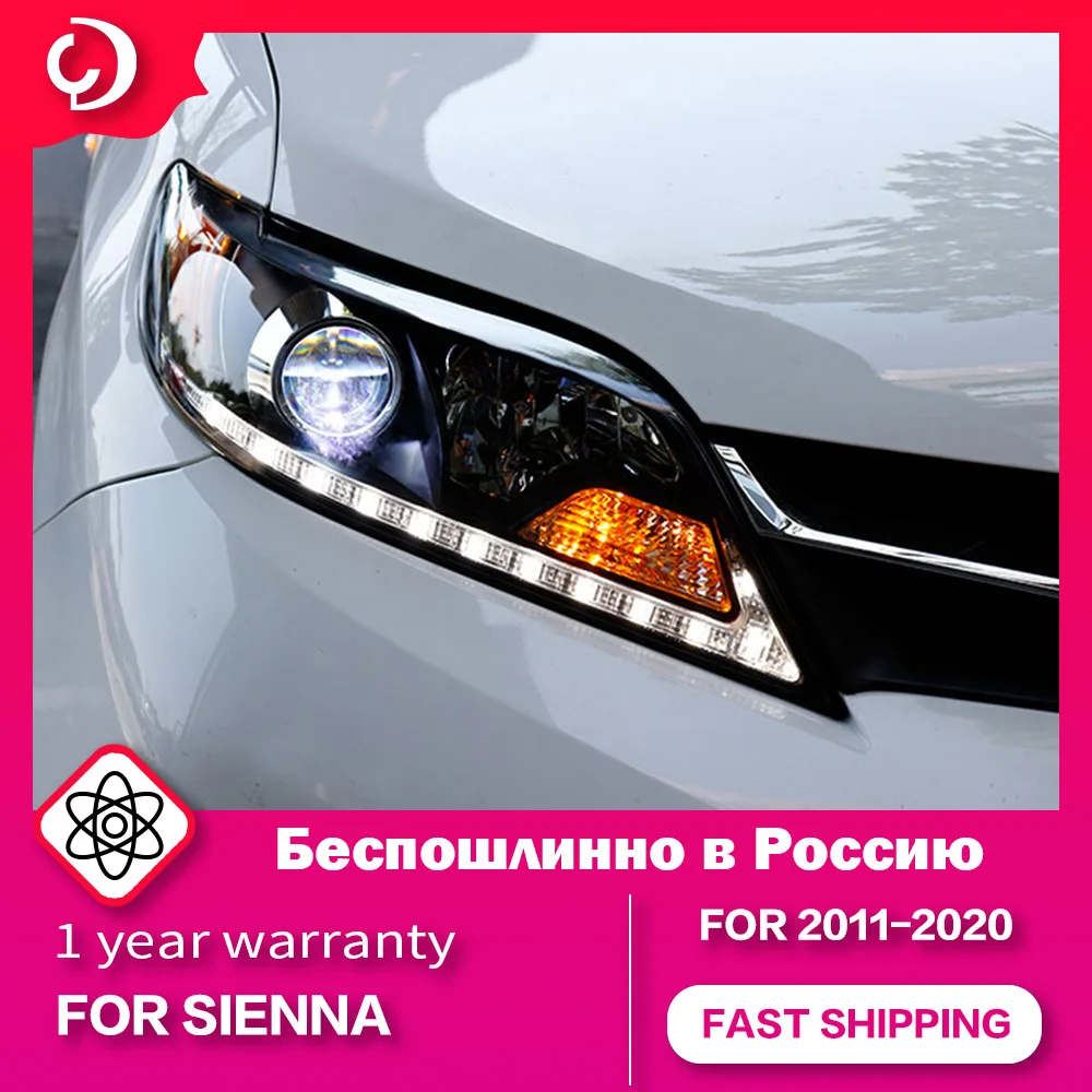 

AKD Car Styling Headlights for Toyota Sienna 2011-2019 LED DRL Head Lamp Foco Turn Signal Angel Eyes Led Projector Bifocal Lens
