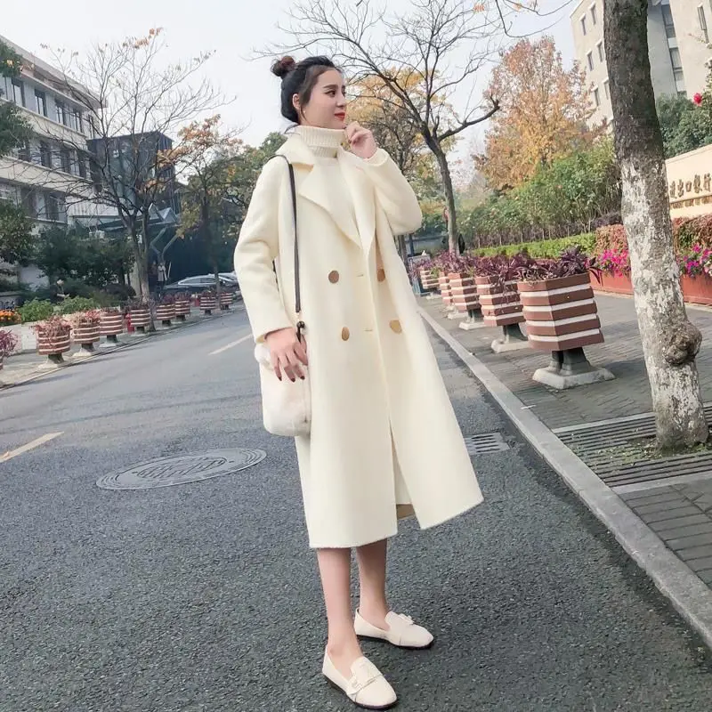 Fashion Woolen Coat Autumn Winter Coat Women's Jacket Mid length Popular Knee Over Off White Hepburn Small Elegant Woolen Coat
Fashion Woolen Coat Autumn Winter Coat Women's Jacket Mid length Popular Knee Over Off White Hepburn Small Elegant Woolen Coat