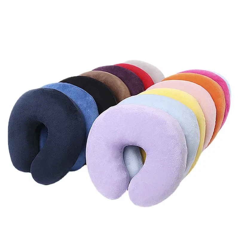 

Soft U Shaped Luxurious Slow Rebound Memory Foam Travel Neck Pillow for Office Flight Traveling Cotton Pillows Head Rest Cushion