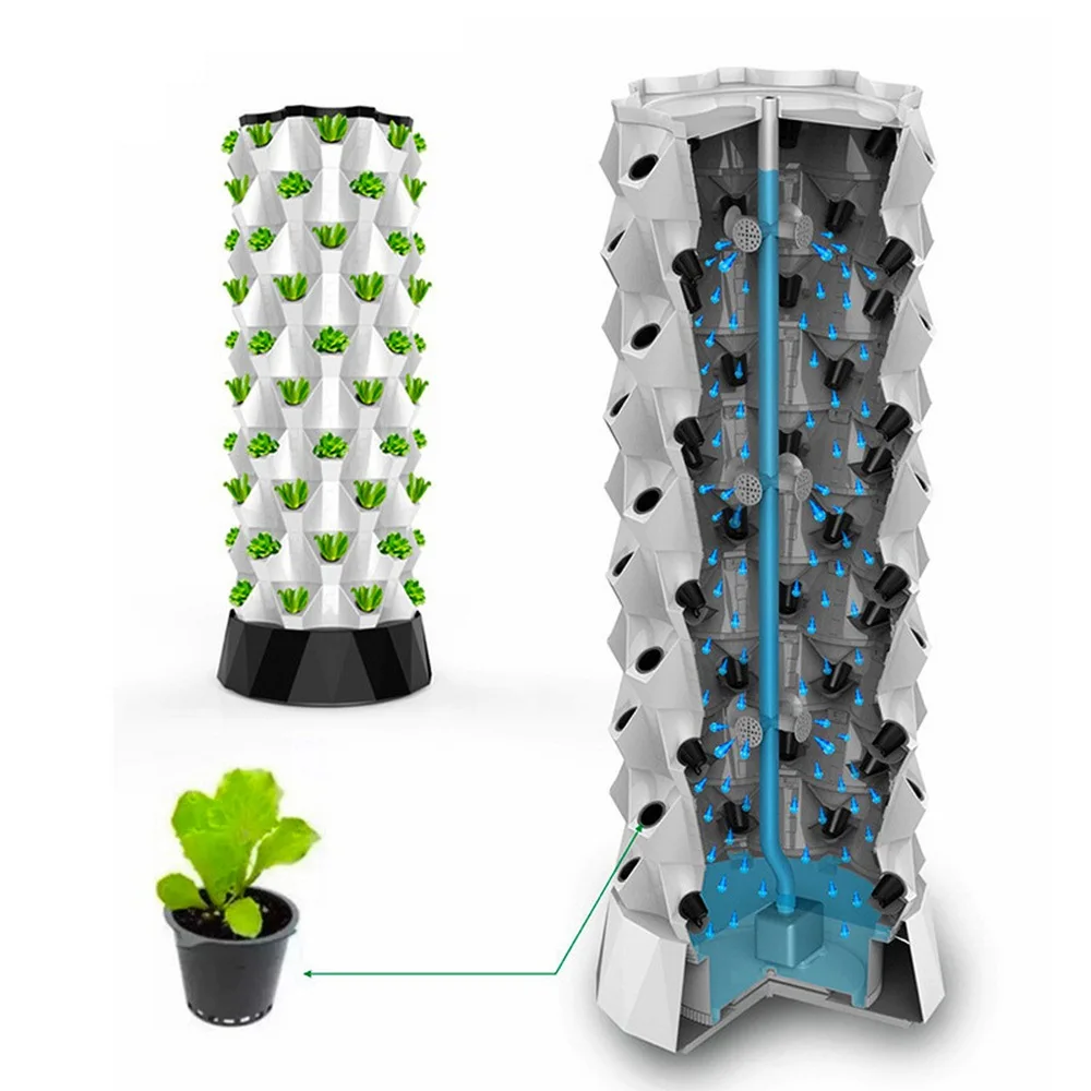 

Pineapple Tower Vertical Hydroponic System 8-10 Layers Aeroponics Growing Soilless Planter