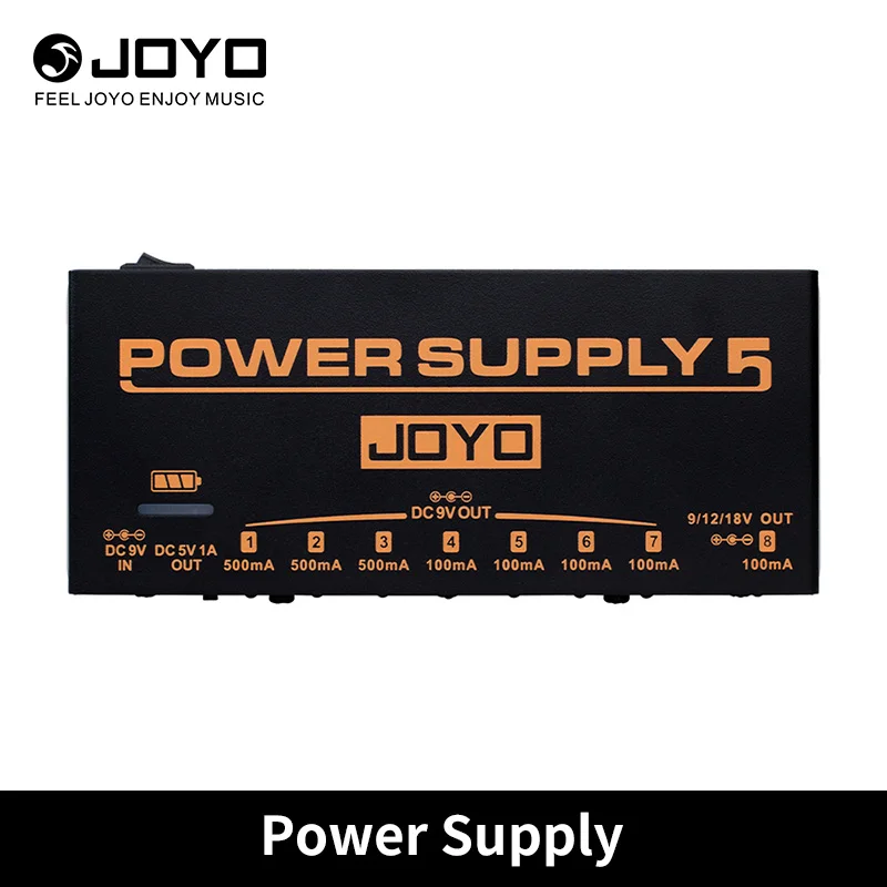 

JOYO-JP-05 Power Supply Build-in 4400mAh Battery, Multi Channel Guitar Pedal Power Supply, 8 DC Outputs, 9V, 12V, 18V, USB Port