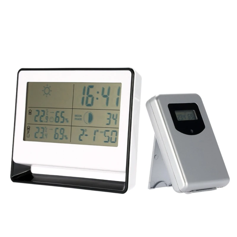 100M Wireless Thermometer Humidity Monitor with Outdoor Transmitter Clock Min Temperature
100M Wireless Thermometer Humidity Monitor with Outdoor Transmitter Clock Min Temperature