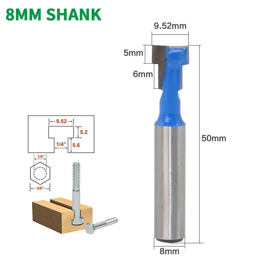 1PC 8MM Shank Milling Cutter Wood Carving T-Slot Milling Cutter Router Bit for 1/4" Hex Bot Milling Cutter for Wood Electric
1PC 8MM Shank Milling Cutter Wood Carving T-Slot Milling Cutter Router Bit for 1/4" Hex Bot Milling Cutter for Wood Electric