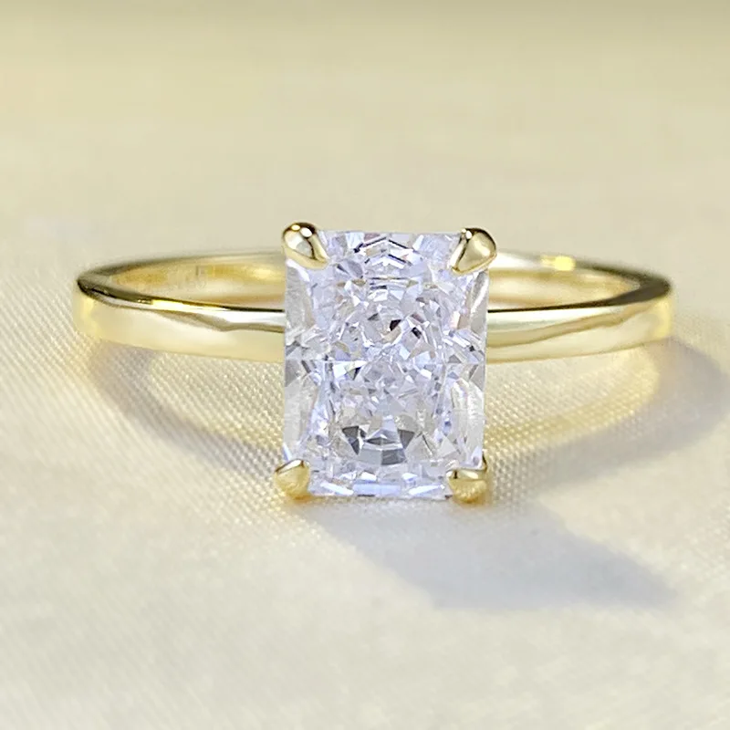 

Новинка 2024, Женское Обручальное кольцо с квадратным ледяным цветком S925 Pure серебряное кольцо из циркона, 8*10, в европейском и американском стиле