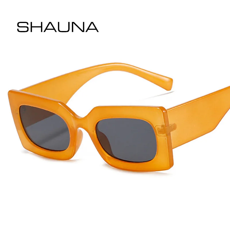 

SHAUNA Retro Rectangle Jelly Orange Green Sunglasses Women Fashion Gradient Shades UV400 Brand Designer Men Square Sun Glasses