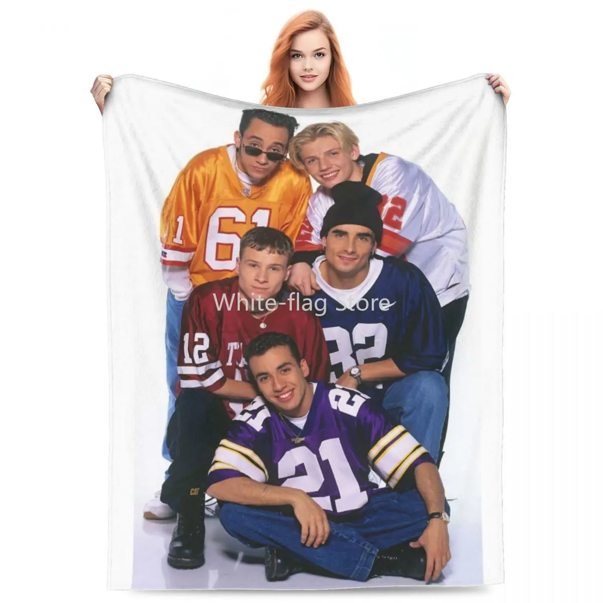 

Super Warm Blanket Travel Office B-Backstreet Boys Throw Blanket Music Band Flannel Bedspread Couch Bed Print Sofa Bed Cover