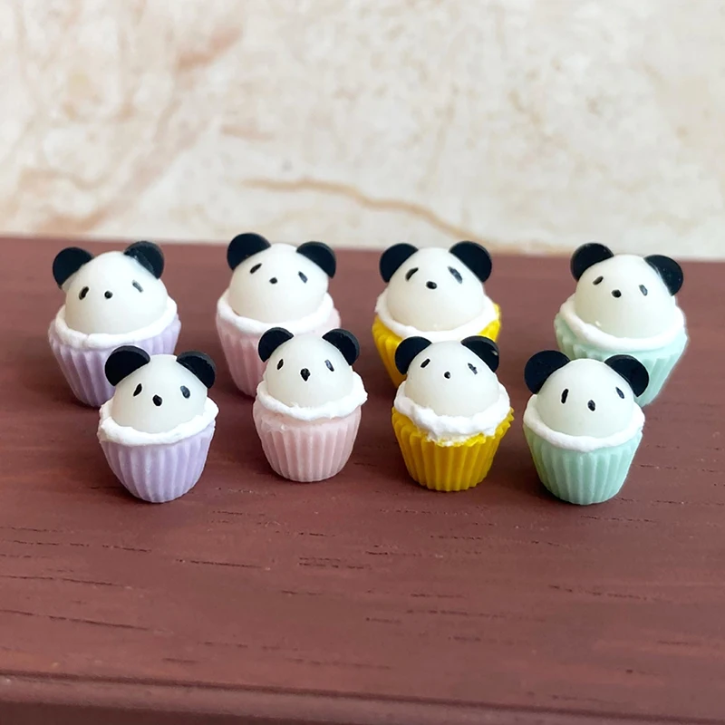 

1Pc 1:12 Dollhouse Miniature Cake Panda Cupcakes Ornament Macaron Color Food Model Living Scene Decor Doll House Accessories