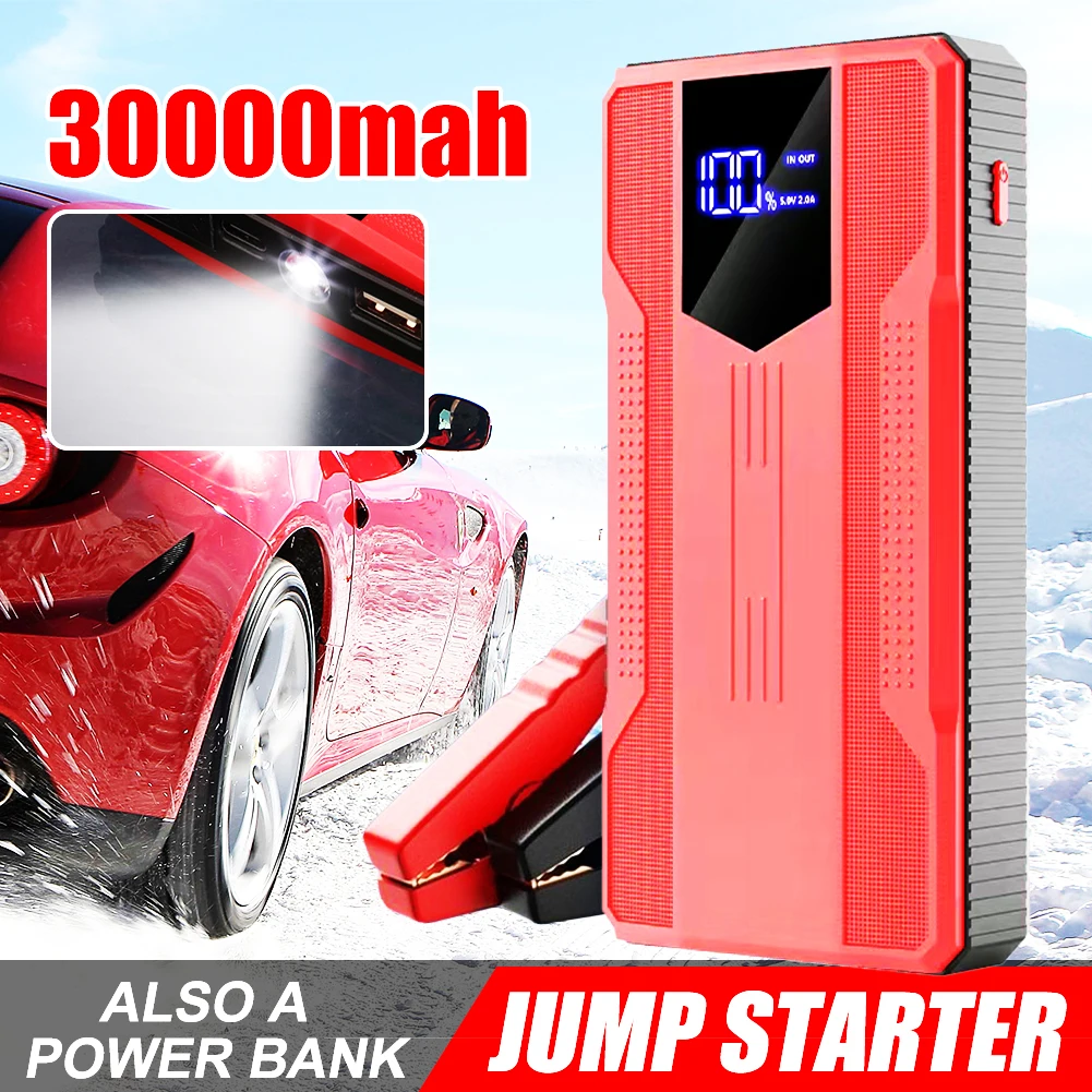 800A Car Battery Jump Starter Power Bank 30000mAh Portable USB Fast Charger with LED Lamp 12V Emergency Booster Car Accessories
800A Car Battery Jump Starter Power Bank 30000mAh Portable USB Fast Charger with LED Lamp 12V Emergency Booster Car Accessories