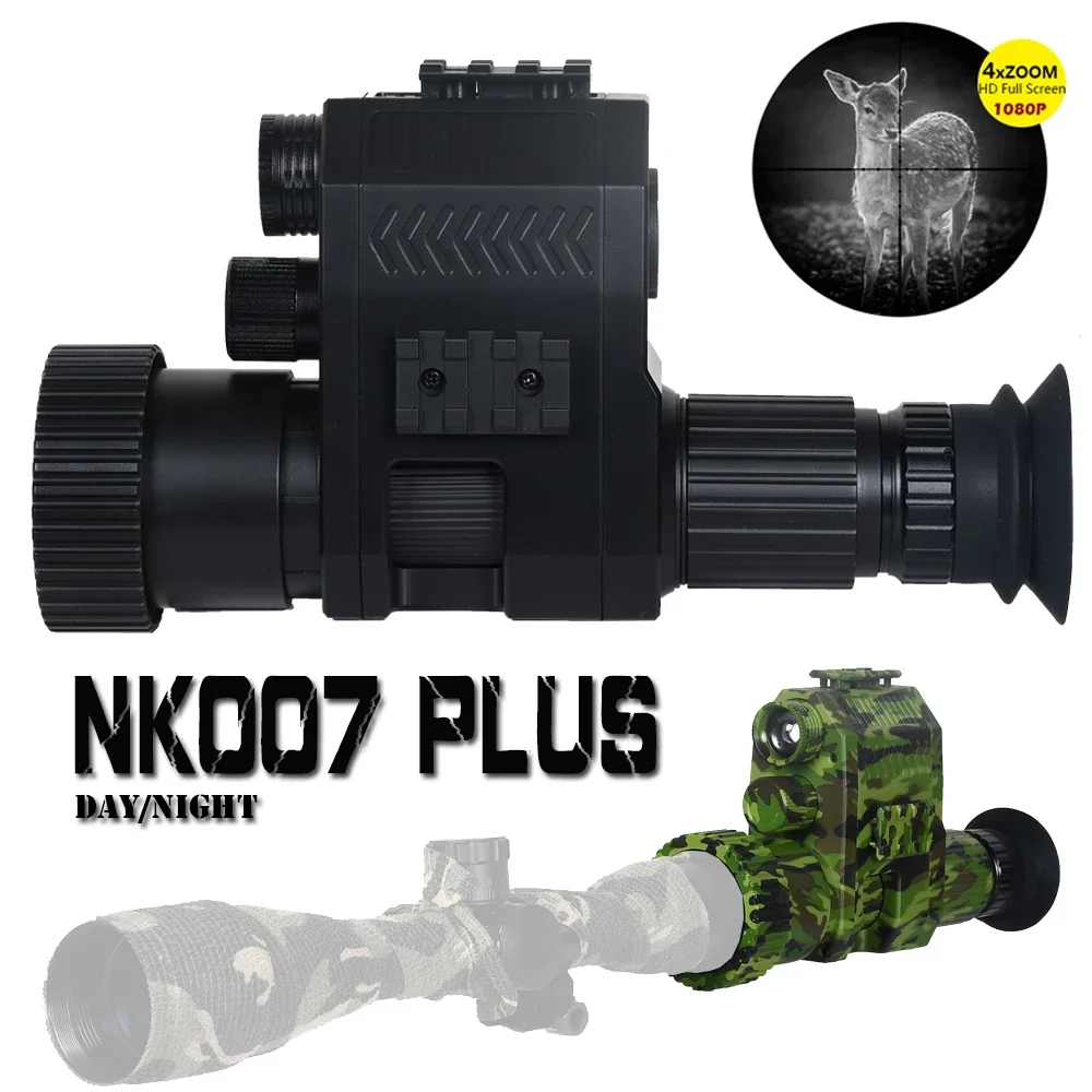 

NK007 PLUS IR Night Vision HD 1080P for Hunting Riflescope Optics Sight Digital Telescope with Red Dot Tactical Flashlight Rail