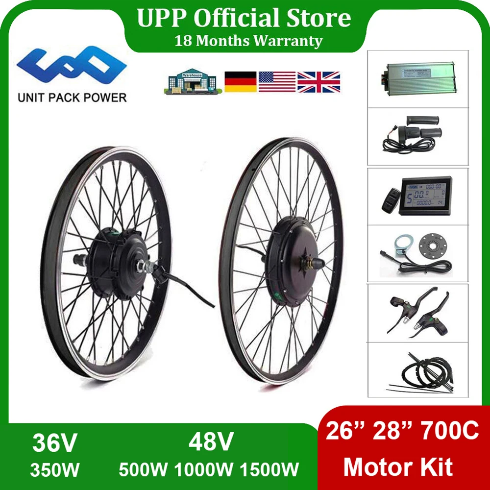 

Electric Bike Conversion Kit 26 28" 700C eBike Conversion Kit 36V 350W 500W 48V 1000W 1500W Front Rear Bicycle Hub Motor Wheel