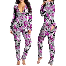 Sexy Women Pajamas Onesies Button-down Front Functional Buttoned Flap Adults Pyjama V-neck Long Sleeve Jumpsuit Female Sleepwear
Sexy Women Pajamas Onesies Button-down Front Functional Buttoned Flap Adults Pyjama V-neck Long Sleeve Jumpsuit Female Sleepwear