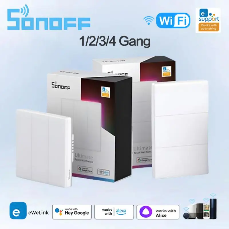 SONOFF T5 TX Ultimate Smart Wall Switch Full Touch Access LED Light Edge Multi-Sensory EWeLink Remote Control Via Alexa Google
SONOFF T5 TX Ultimate Smart Wall Switch Full Touch Access LED Light Edge Multi-Sensory EWeLink Remote Control Via Alexa Google