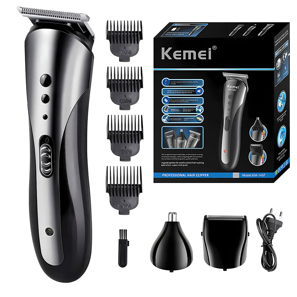 KEMEI KM-1407 Rechargeable Electric Nose Hair Clipper Multifunctional Men Hair Trimmer Professional Electric Shaver Beard Razor
KEMEI KM-1407 Rechargeable Electric Nose Hair Clipper Multifunctional Men Hair Trimmer Professional Electric Shaver Beard Razor