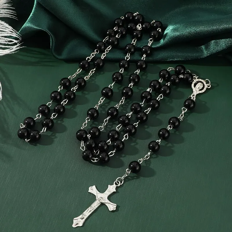 1pcs Handmade Necklace Ladies Imitation Vintage Style Pearl Rosary Beads with Cross Pendant Jewelry 2 Mallzona Sc99ae74489334d9a94aa5af1ac2dd130G 1pcs Handmade Necklace Ladies Imitation Vintage Style Pearl Rosary Beads with Cross Pendant Jewelry Mallzona