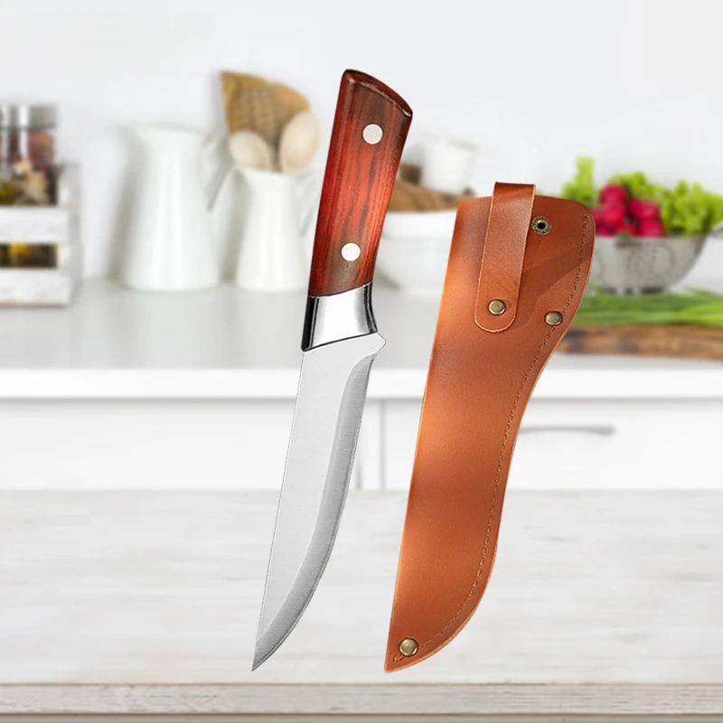 

Meat Boning Knife Butcher Bone Cleaver Stainless Steel Cutting Knife Kitchen Fruit Paring Chef Cutting Pocket Knives with Sheath