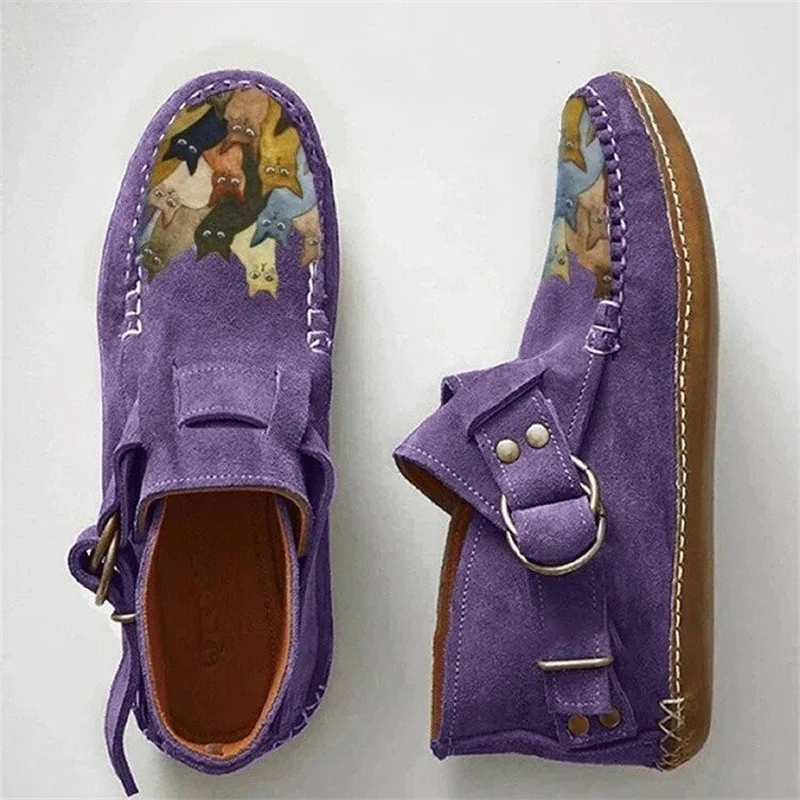 2023 Winter New Female Comfort Cartoon Cat Printed Leather Flat Ankle Boots Button Casual Botas De Mujer Botas for Women
2023 Winter New Female Comfort Cartoon Cat Printed Leather Flat Ankle Boots Button Casual Botas De Mujer Botas for Women