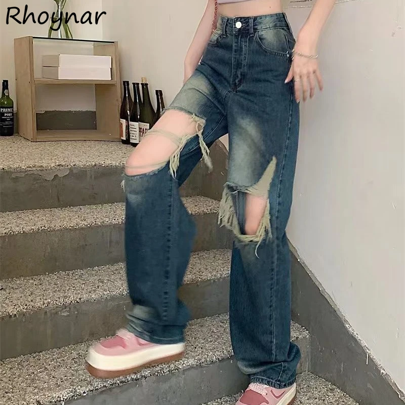 Hole Jeans Women Loose Chic Ripped Designed Hip Hop Personality Vintage American Style College Popular Harajuku Full Length OOTD
Hole Jeans Women Loose Chic Ripped Designed Hip Hop Personality Vintage American Style College Popular Harajuku Full Length OOTD