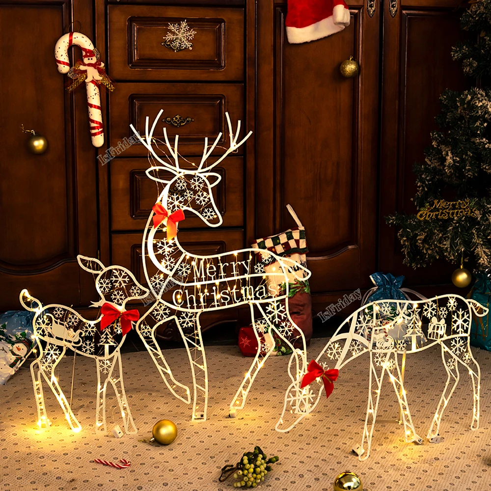 New Handmake Iron Art Elk Deer Christmas Garden Decor &LED Light Glowing Glitter Reindeer Xmas Home Outdoor Yard Ornament Decor
New Handmake Iron Art Elk Deer Christmas Garden Decor &LED Light Glowing Glitter Reindeer Xmas Home Outdoor Yard Ornament Decor