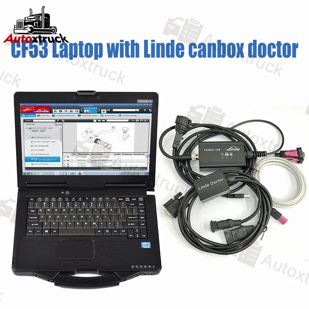 Forklift Diagnostic Tools Repair For Linde Canbox Doctor Forklift Heavy Duty Truck with Pathfinder LINDE CF53 Laptop
Forklift Diagnostic Tools Repair For Linde Canbox Doctor Forklift Heavy Duty Truck with Pathfinder LINDE CF53 Laptop