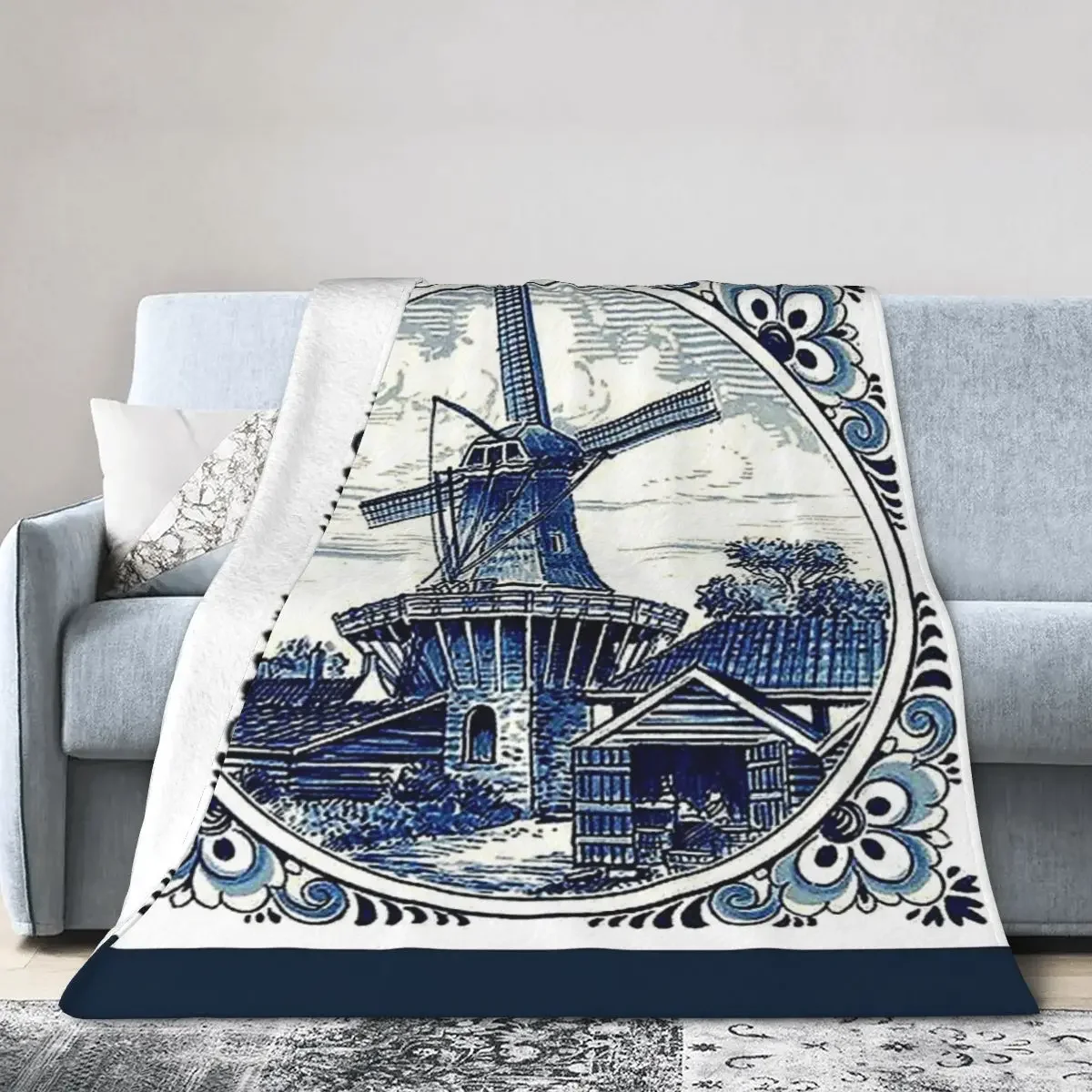 DUTCH BLUE DELFT Vintage Windmill Print Blankets Soft Warm Flannel Throw Blanket Bedding for Bed Living room Picnic Travel Home
DUTCH BLUE DELFT Vintage Windmill Print Blankets Soft Warm Flannel Throw Blanket Bedding for Bed Living room Picnic Travel Home