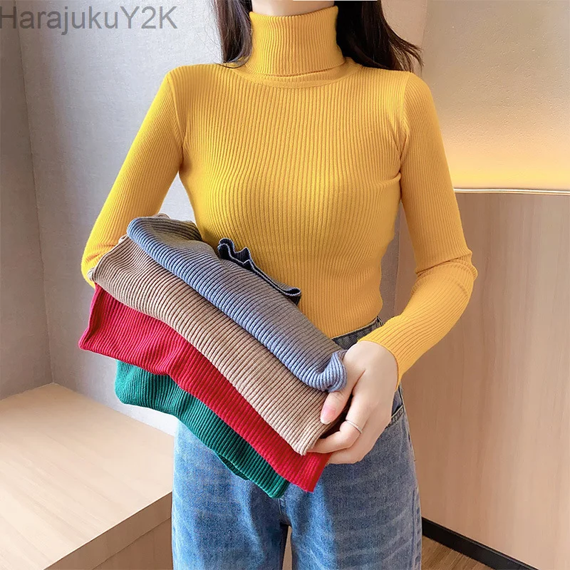 Turtleneck Sweaters Autumn Spring Women Long Sleeve Slim Harajuku Streetwear Pullover Knitwear Sweater Tops 12 Colors
Turtleneck Sweaters Autumn Spring Women Long Sleeve Slim Harajuku Streetwear Pullover Knitwear Sweater Tops 12 Colors