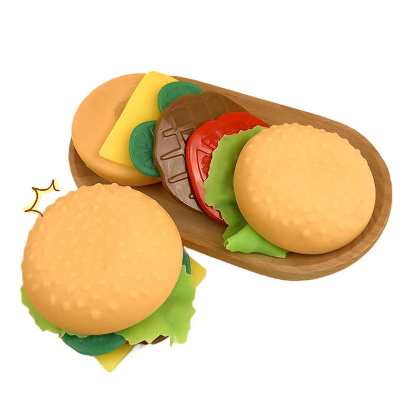 

2024 New Creative Detachable DIY Super Soft Simulation Burger Wet Squishy Pinch Squeeze Toy Adult Spoof Hamburger Kids Toy Gifts