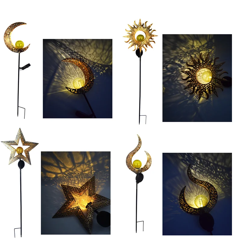 Retro Iron Solar Lamp Sun Moon Flame Stars Waterproof Outdoor Garden Lawn Lamps Night Fence Courtyard Landscape Decoration Light
Retro Iron Solar Lamp Sun Moon Flame Stars Waterproof Outdoor Garden Lawn Lamps Night Fence Courtyard Landscape Decoration Light