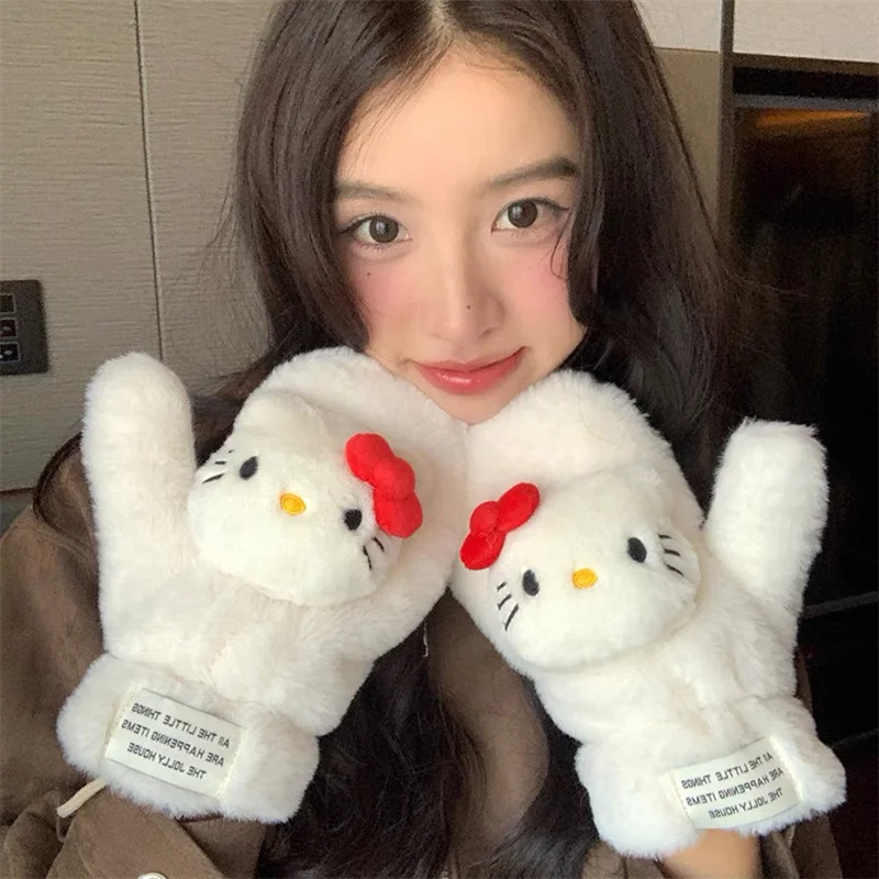 Kawaii Hello Kitty Plush Gloves for Womens Autumn and Winter Cycling Warmth and Plush Gloves for Students' Neck Hanging Gloves
Kawaii Hello Kitty Plush Gloves for Womens Autumn and Winter Cycling Warmth and Plush Gloves for Students' Neck Hanging Gloves