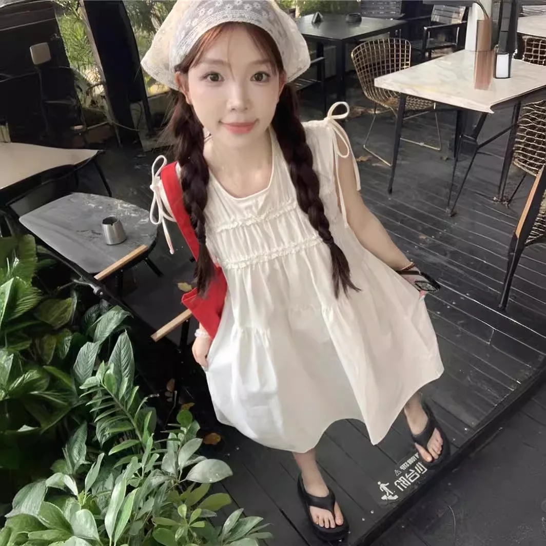 Summer New Korean Girl Instagram Simple Layup Tank Top Dress Sweet and Cute Sleeveless Round Neck Lace Up Dress
Summer New Korean Girl Instagram Simple Layup Tank Top Dress Sweet and Cute Sleeveless Round Neck Lace Up Dress
