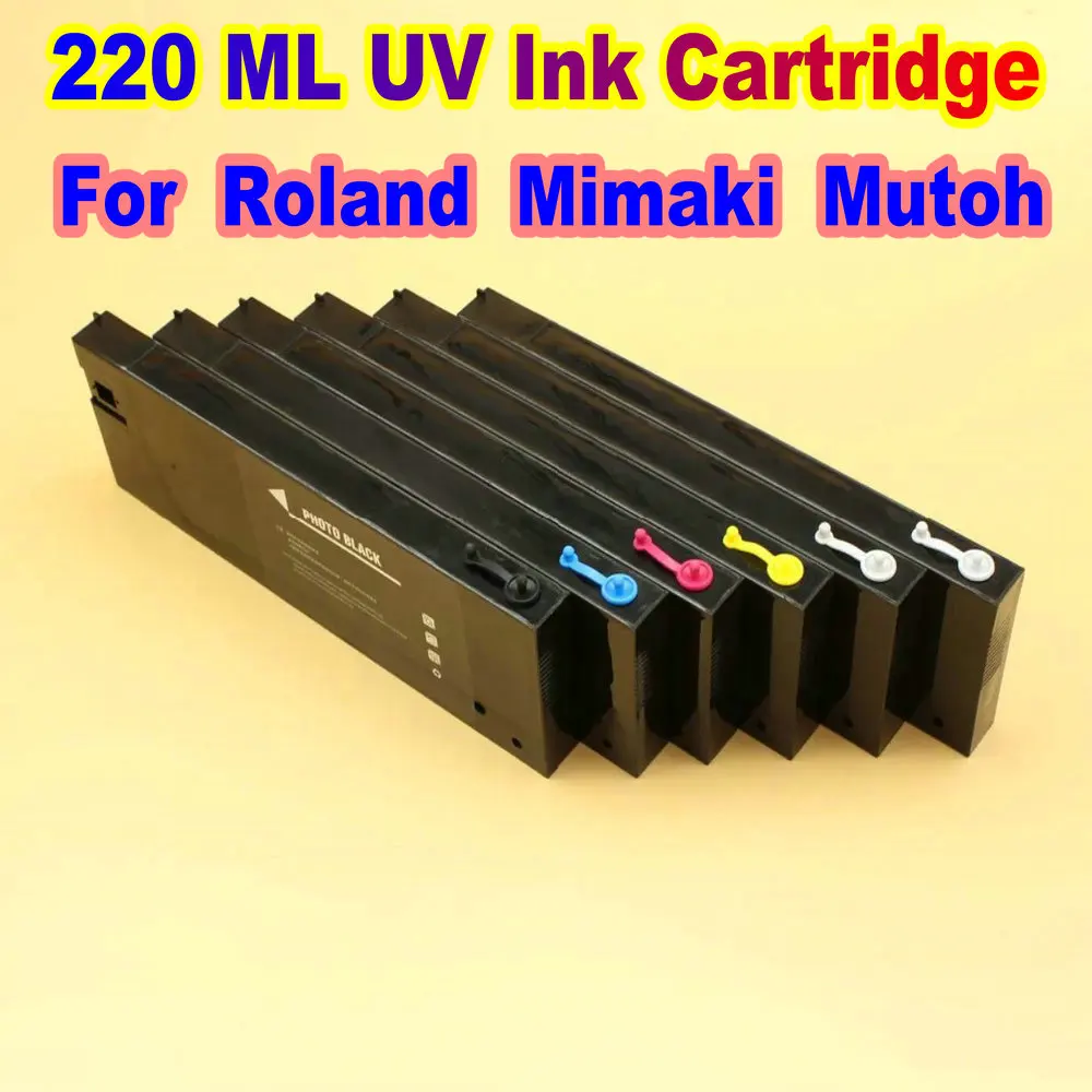 

UV Ink Cartridge 220ml Empty Refillable Printers UV Cartridge For Mutoh Roland Mimaki Uv Printing Cartridges Consumables Parts