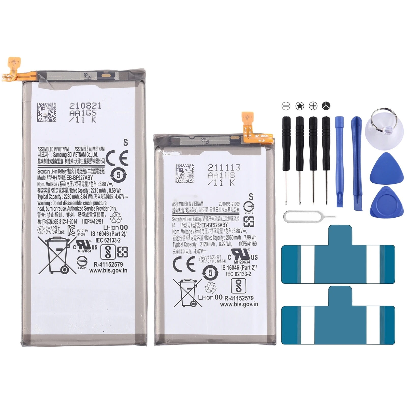 For Samsung Galaxy Z Fold3 5G SM-F926 2pcs Battery Replacement EB-BF926ABY 2120mAh/EB-BF927ABY 2280mAh
For Samsung Galaxy Z Fold3 5G SM-F926 2pcs Battery Replacement EB-BF926ABY 2120mAh/EB-BF927ABY 2280mAh