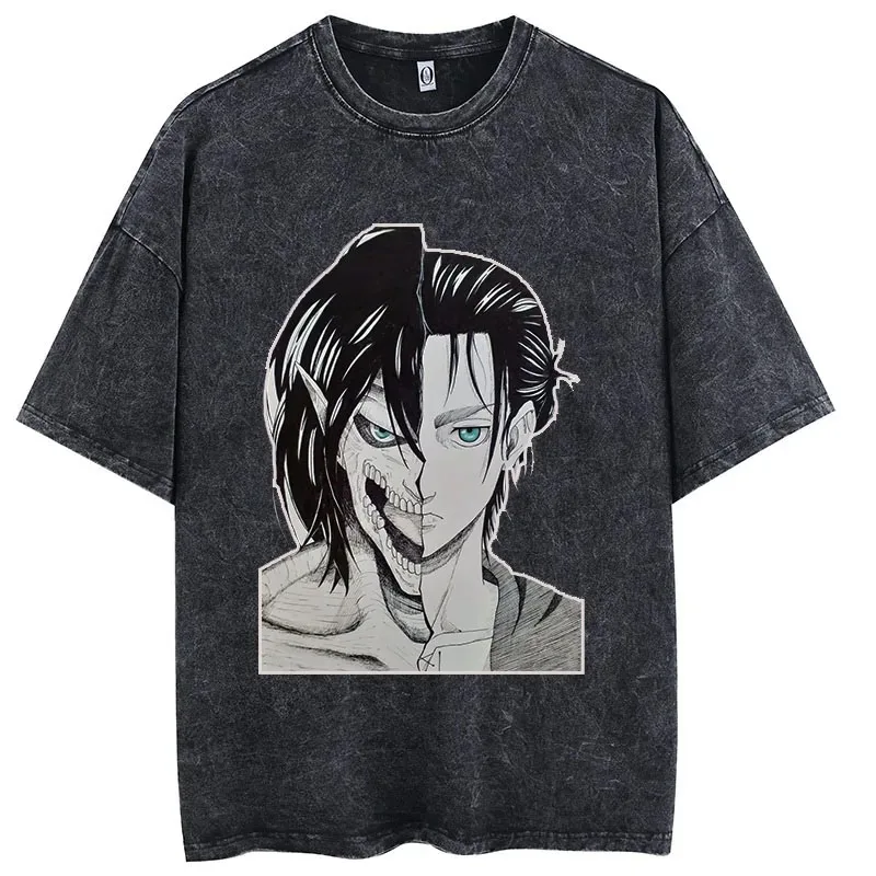 Anime Wash T-shirt 100% cotton short sleeved street clothing top Vintage manga fashion oversized T-shirt for men
Anime Wash T-shirt 100% cotton short sleeved street clothing top Vintage manga fashion oversized T-shirt for men