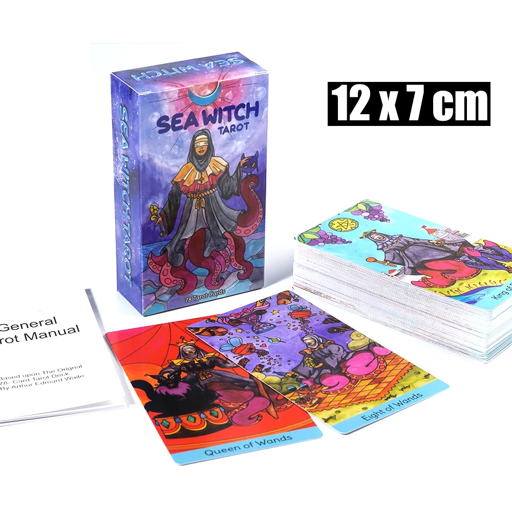 

Sea Witch Tarot 78 Cards Tarot Deck 12x7cm Size Witchy Beginner Tarot Learning Tarot Cards For Beginners With Meanings